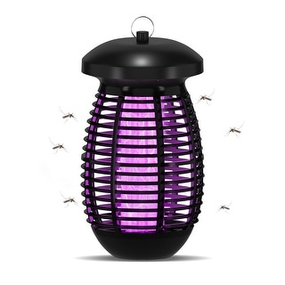 2PCS Solar Powered LED Light Mosquito Flying Pest Bug Zapper Insect Killer Lamp 