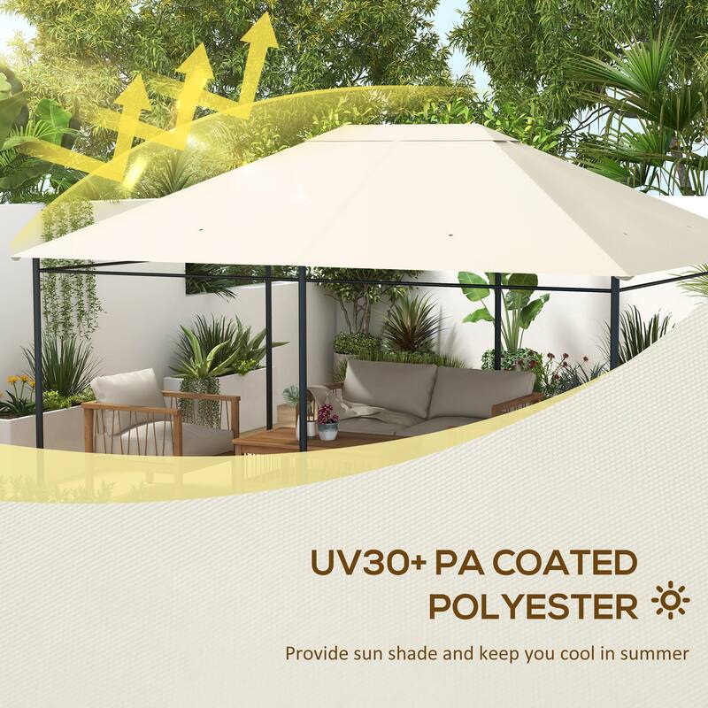 Outsunny 10' x 13' Gazebo Canopy Replacement, Patio Gazebo Roof with Top Vents for 84C-116