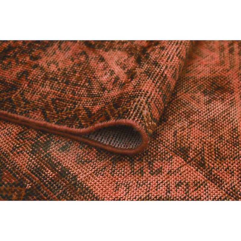 Vintage Overdyed Dahlia Orange/Brown Runner - 3'5" x 6'2"