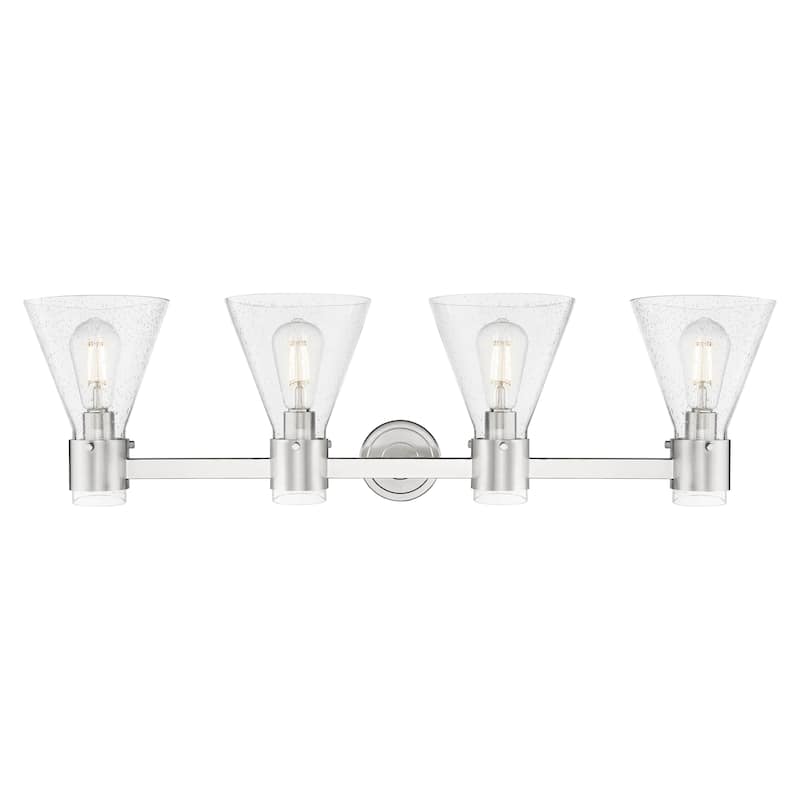 Innovations Lighting Downtown Urban - Lawton Cone - 4 Light 34" Wall-Mounted Bath Vanity Light