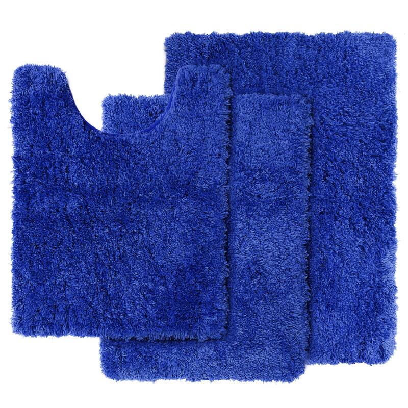 Porch & Den Lorena Shaggy/ Non-slip Rubber Backed Bath Rug Set