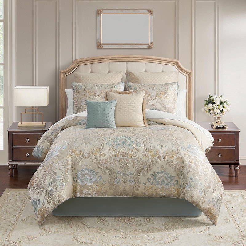 Brona 8 Piece Blue Comforter Set