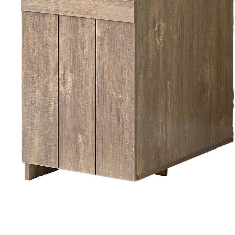 Fior Home Writing Desk, 47 Inch, Hazelnut Brown Wood, Faux Barn Door