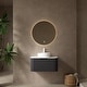 preview thumbnail 1 of 3, 30" Wall-Mounted Bathroom Vanity with Artificial Marble Top, Curved Bathroom Storage Cabinet, Round Ceramic Basin, White+Black 30 Inch - White+Black