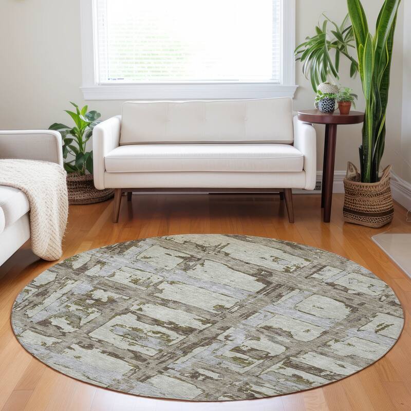 Premium Washable Super Soft Transitional Mayfield Rug - Taupe - 8' x 8' - Round