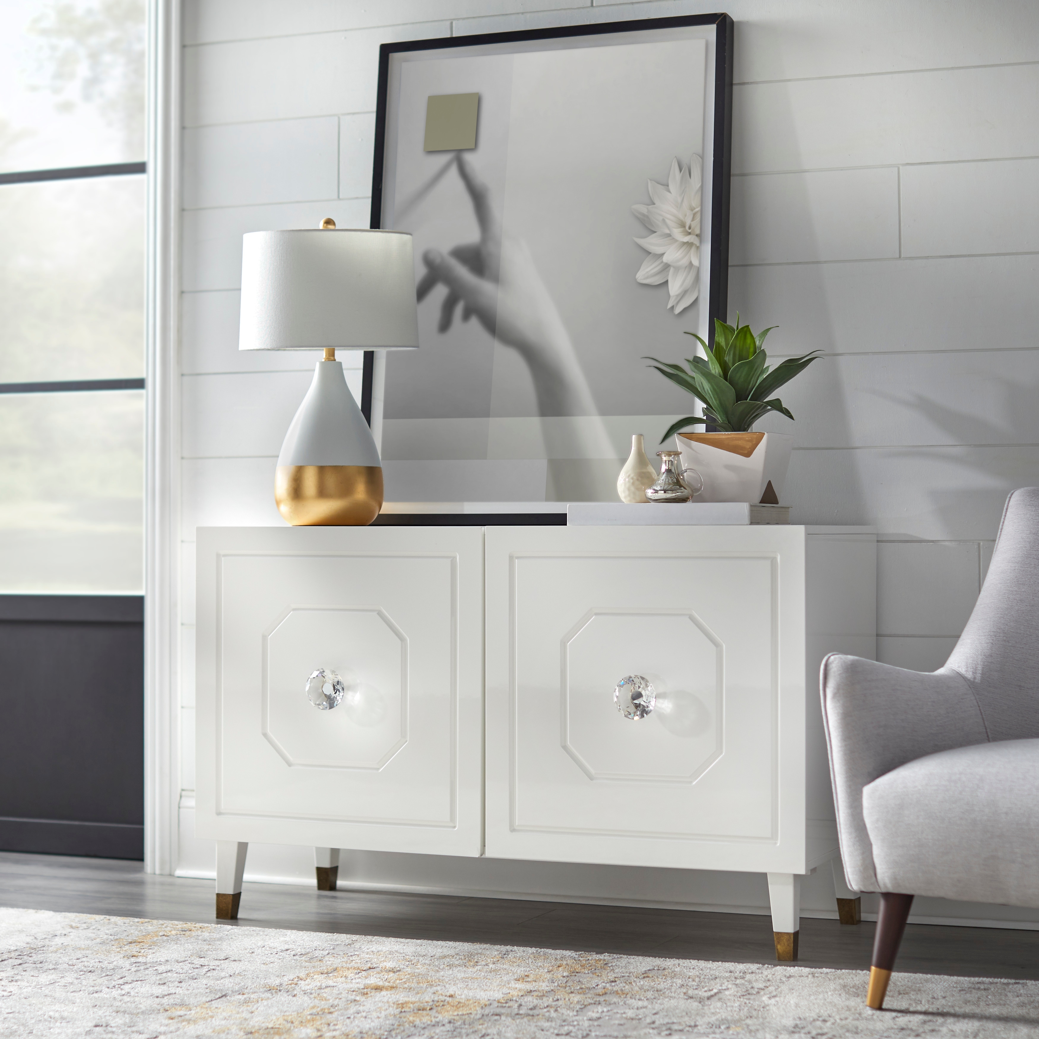Modern white discount accent cabinet