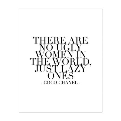 Typography Black White Coco Chanel Quotes Sayings Art Print/Poster