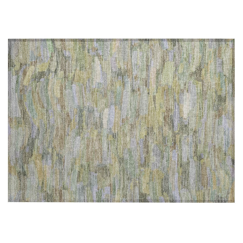Machine Washable Indoor/ Outdoor Abstract Rock Chantille Rug