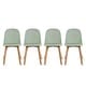 preview thumbnail 55 of 71, Set of 4 Plastic Dining Side Chair Wood For Event Kitchen Office Event Garden Patio Cafe Indoor Outdoor Green