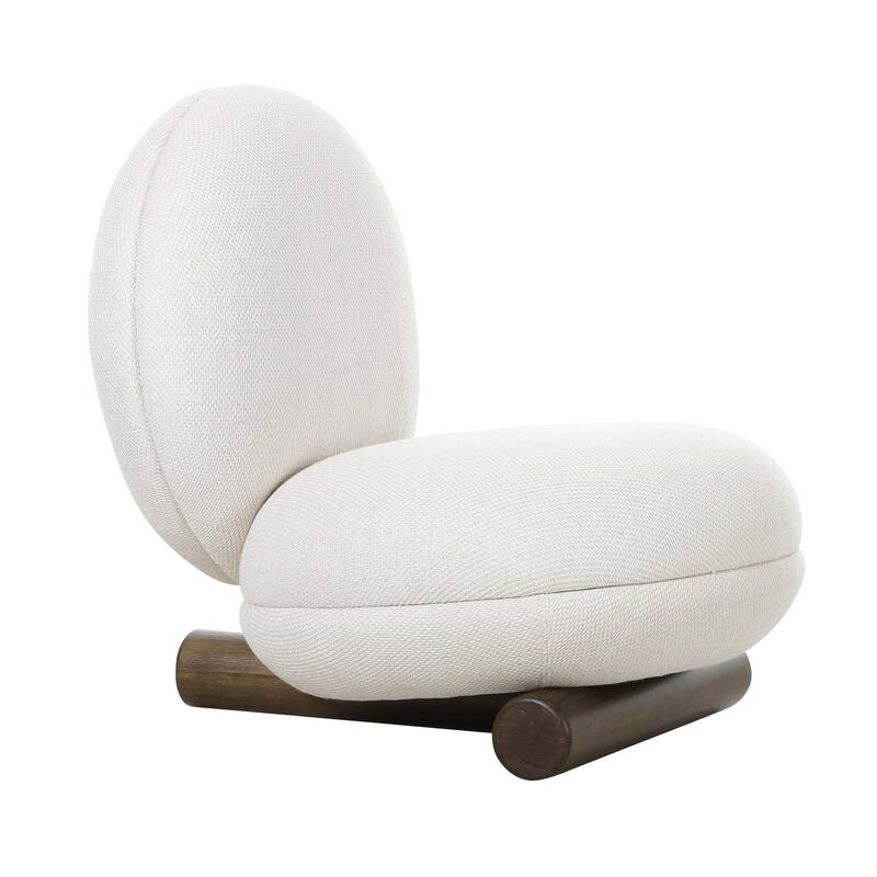 Modrest Minto Contemporary Off-White Fabric Accent Chair