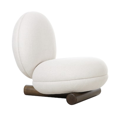 Modrest Minto Contemporary Off-White Fabric Accent Chair