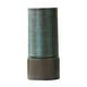 Large Concrete Cylinder Green & Brown Ribbed Water Fountain, Outdoor ...