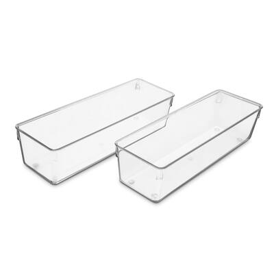 Sorbus Narrow Clear BPA Free Drawer Organizer and Storage 2 Pack