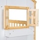 preview thumbnail 18 of 22, Artsy Twin over Twin Wood House Roof Bunk Bed with Roof, Window Box, Door, Safety Guardrails and Ladder