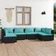 Option Black/Water blue 6 x Seat cushion