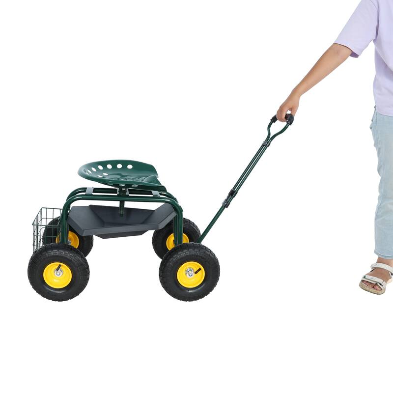 Garden trolley Rolling work chair with wheels