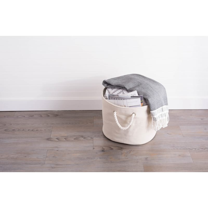 16" Beige Storage and Laundry Bin