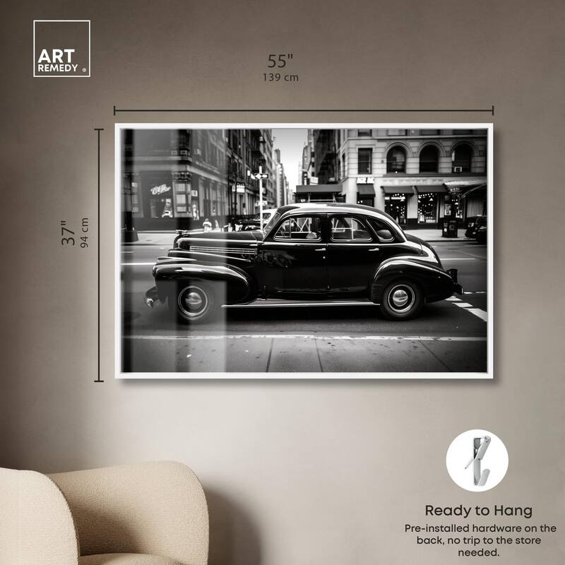 Vintage Car in New York Shadowbox by Art Remedy