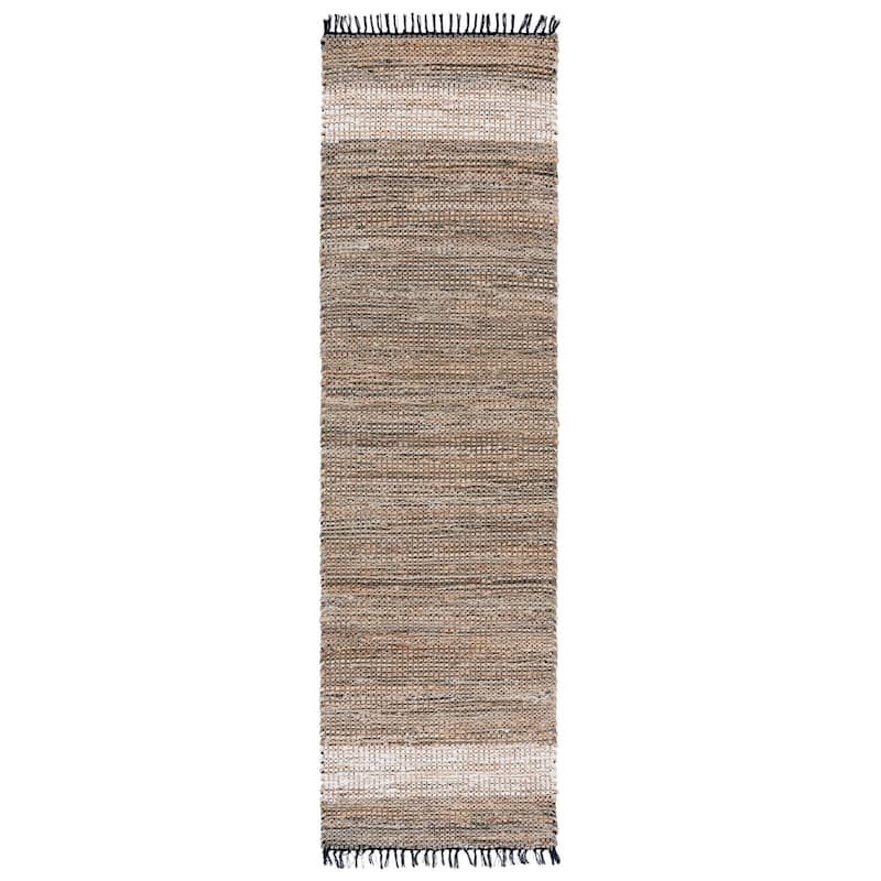 SAFAVIEH Handmade Cape Matsje Cod Denim & Jute Rug - 2'3" x 8' Runner - Green/Beige