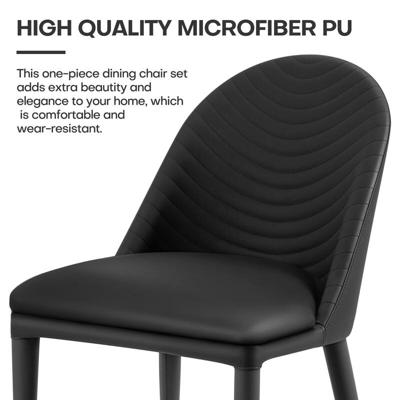 Fully Assembled Microfiber Leather Upholstered Dining Chairs, Set of 2 - 22.44"D x 18.5"W x 32.28"H