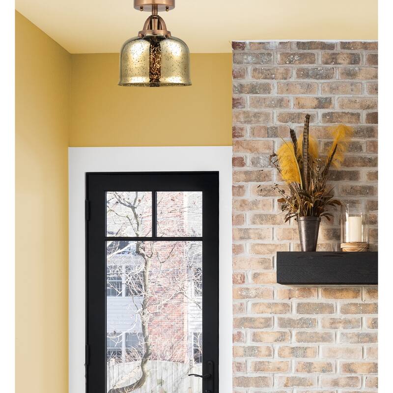 Innovations Lighting Nouveau 2 Bell - 1 Light 8" Semi-Flush Mount
