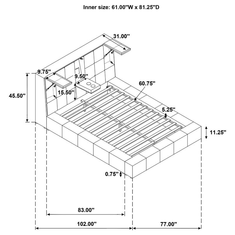 Dreux Upholstered Panel Platform Bed