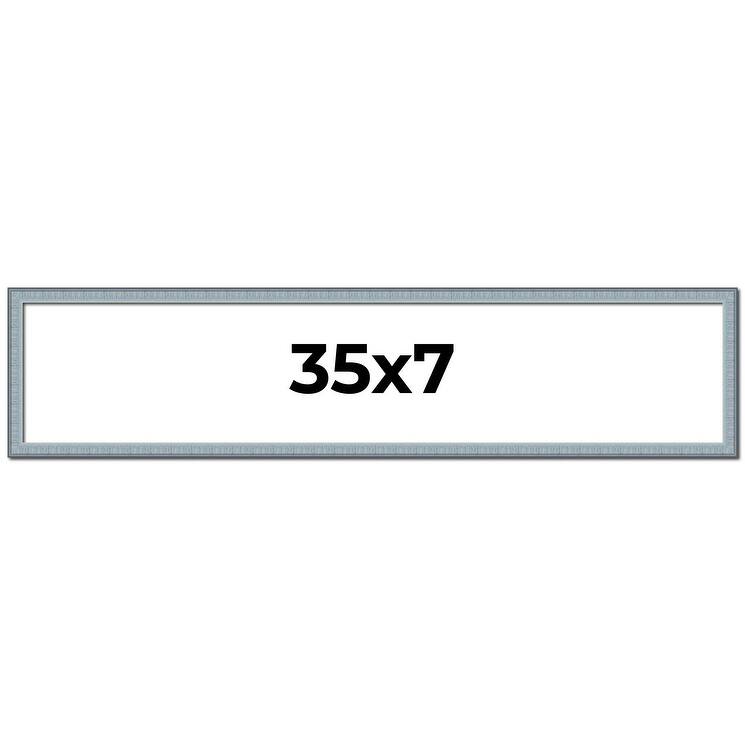 35x7 Frame Rustic Sky Blue Solid Wood Picture Frame | 0.75 Inch