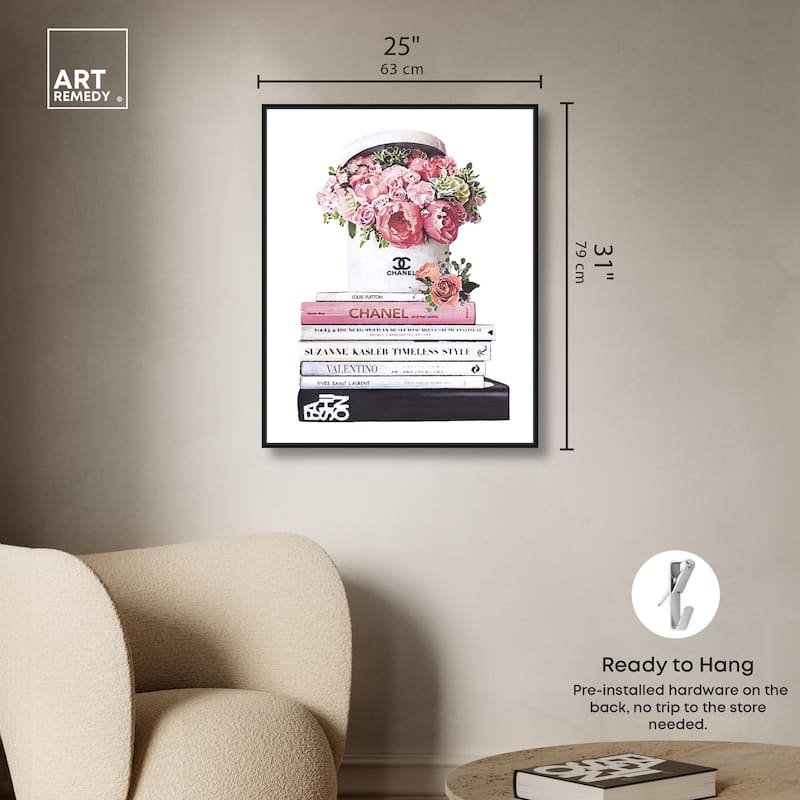 Pretty Roses upon Books Canvas by Art Remedy