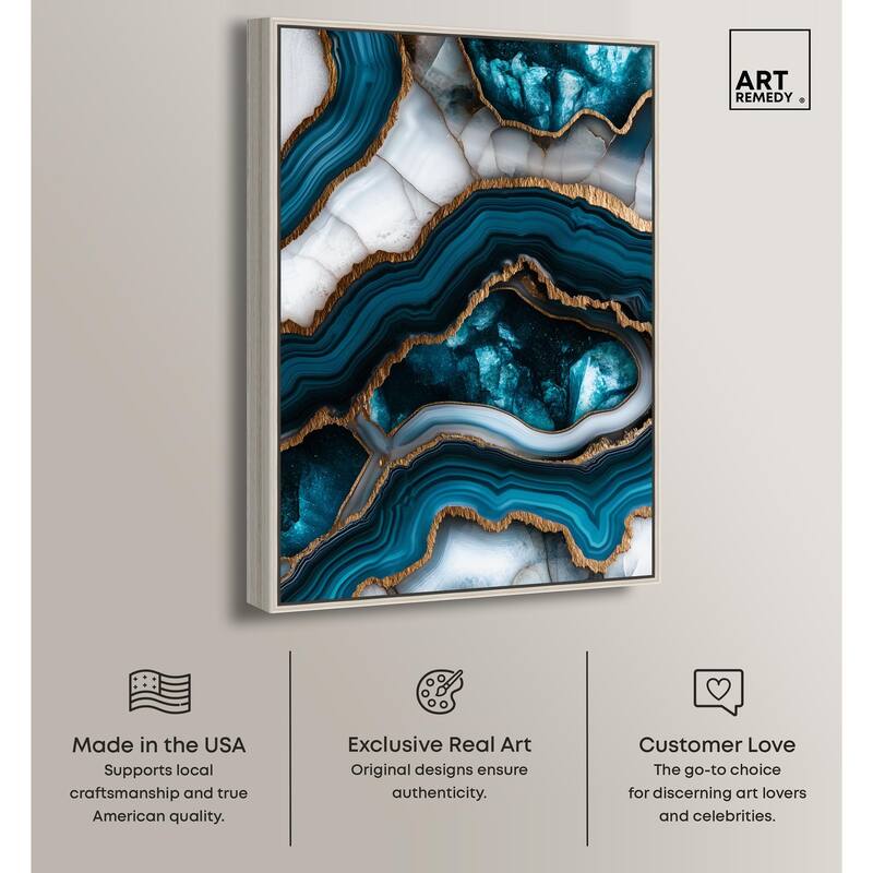 Teal Tectonic III Canvas by Art Remedy