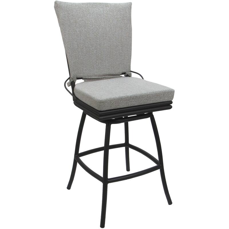 Outdoor Patio Counter 26" 30" Extra Tall 34" Bar Stool - Ofir Armless - White Linen - Gray - Counter Height