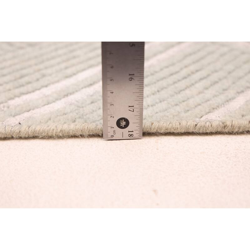 ECARPETGALLERY Hand Loomed Elysian Light Green Viscose, Wool Rug - 8'1 x 10'0