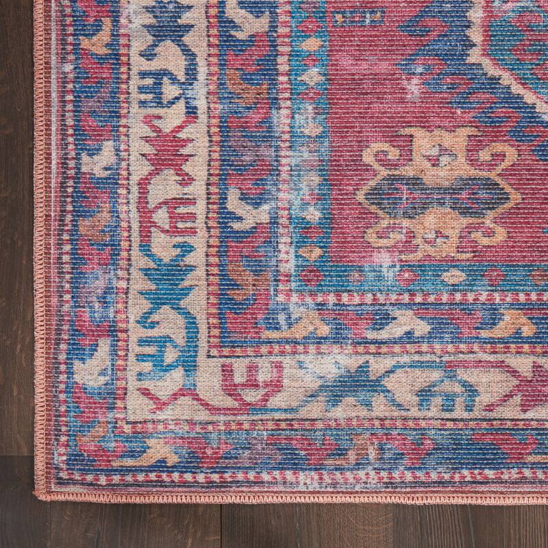 New Concept Washables Machine Washable Vintage Boho Medallion Area Rug