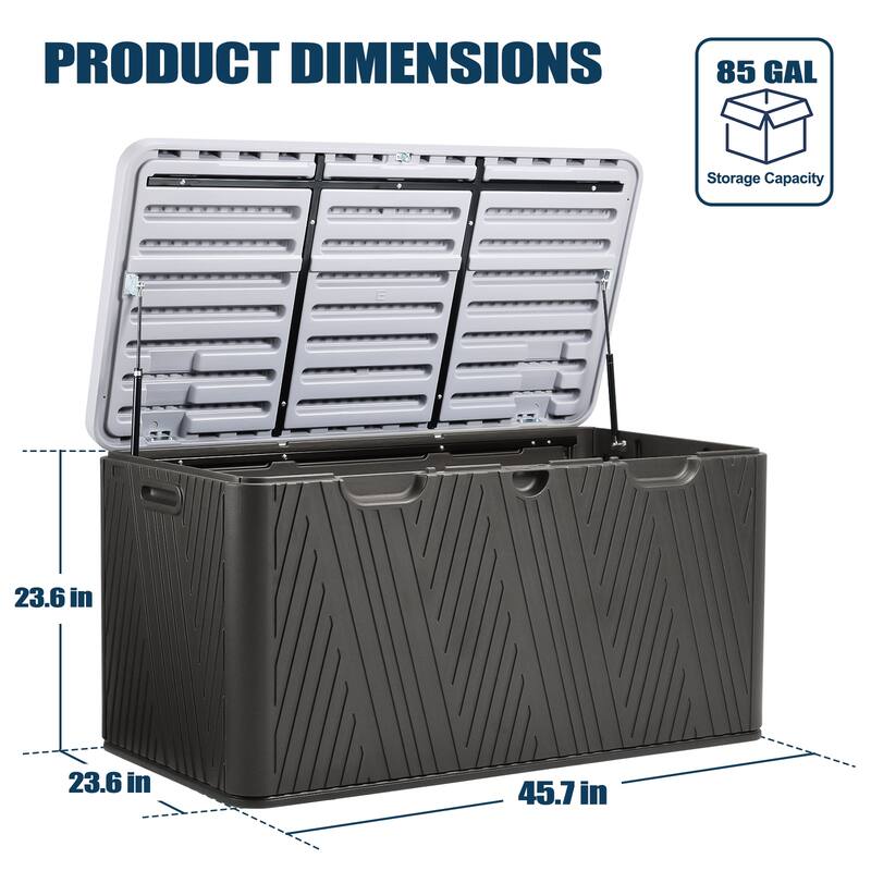Aoodor Outdoor Lockable Storage Deck Box - 85 Gallon