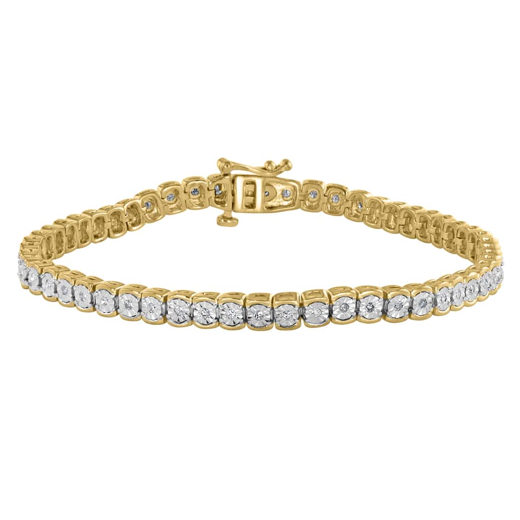 Effy Gold over 925 Sterling Silver Diamond Tennis Bracelet