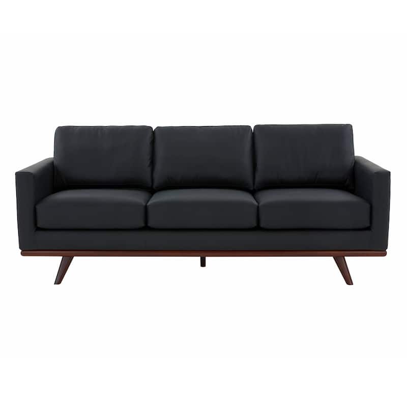 Chester Modern 3 Seater Sofa Couch in Leather or Mesh Upholstery With Birch Wood Base for Living Room Bedroom and Office - 83"