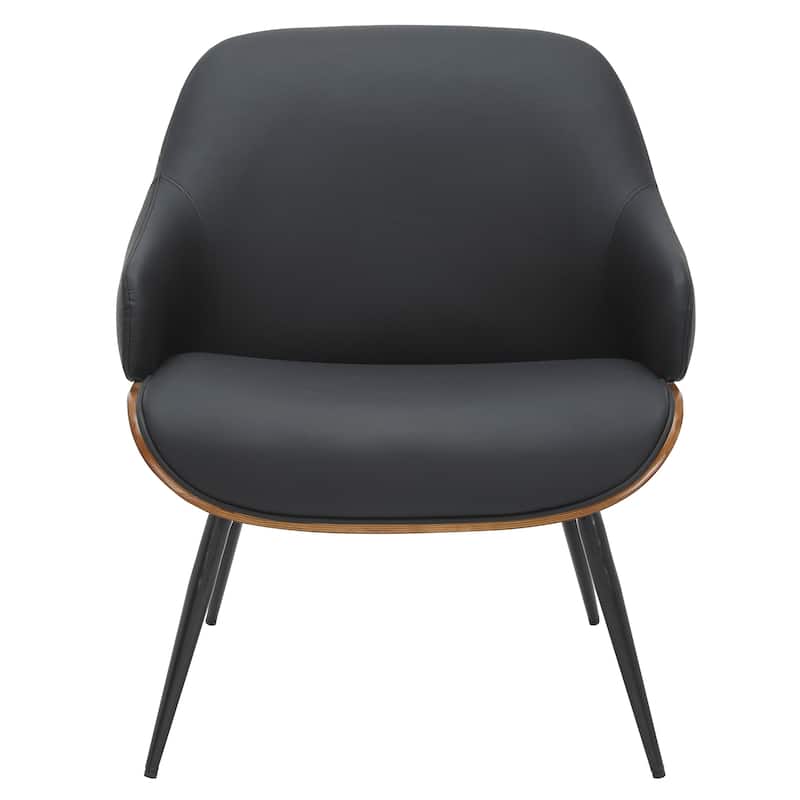 Contemporary Faux Leather and Metal Accent Chair