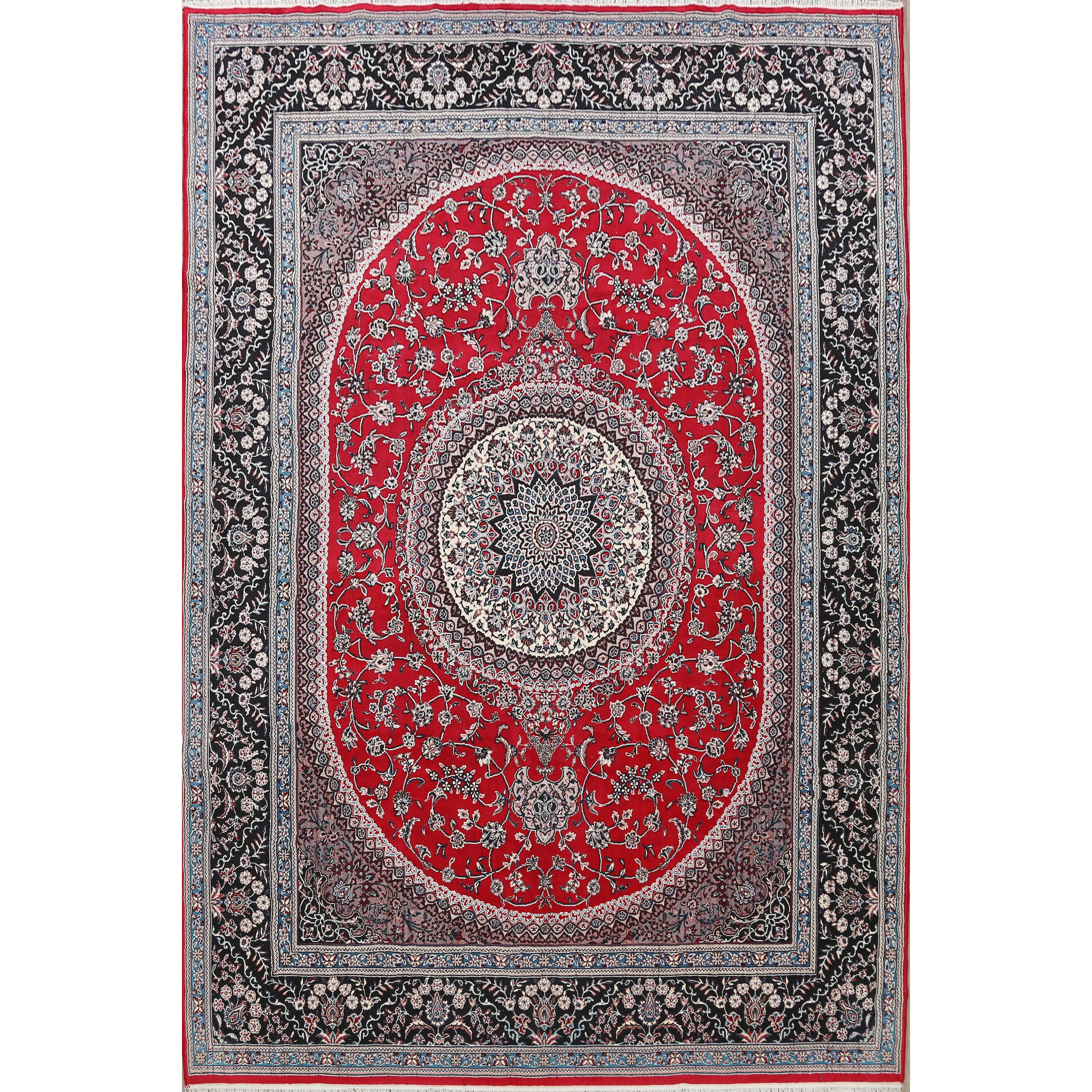 Traditional Floral Red Kashmar Oriental Area Rug Dining Room Carpet - 9'8