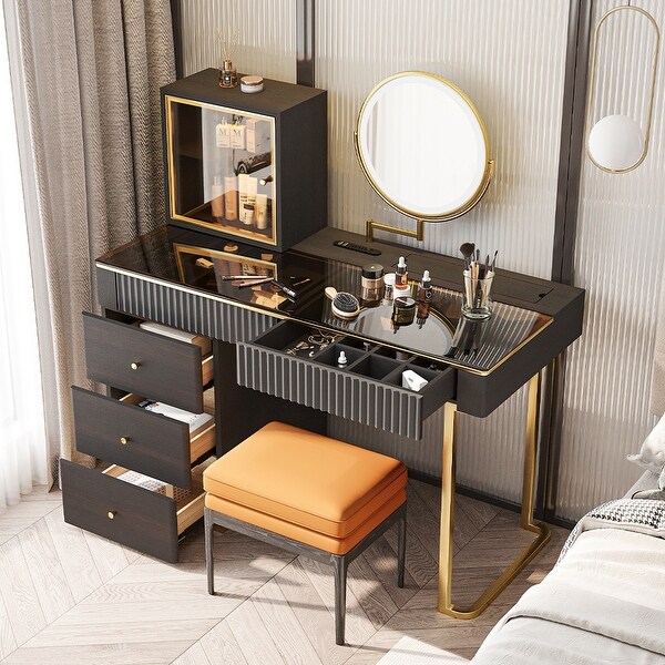 Modern led sliding mirror makeup table cheap