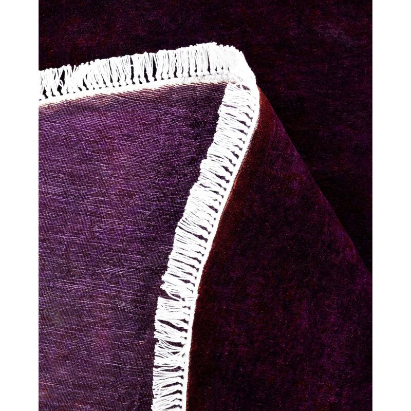 Overdyed One-of-a-Kind Hand-Knotted Area Rug - Purple - 6' 1" x 6' 1"