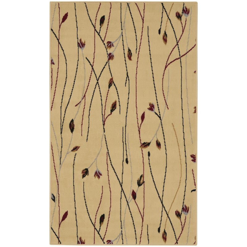 Liru Power Loomed Floral Traditional Durable Area Rug By HomeRoots - 60' X '36' X '0.5