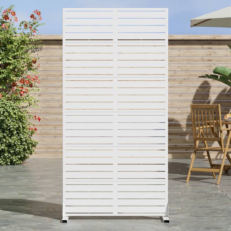 72in Dovelina Outdoor Freestanding Metal Privacy Screen Decorative Garden Fence