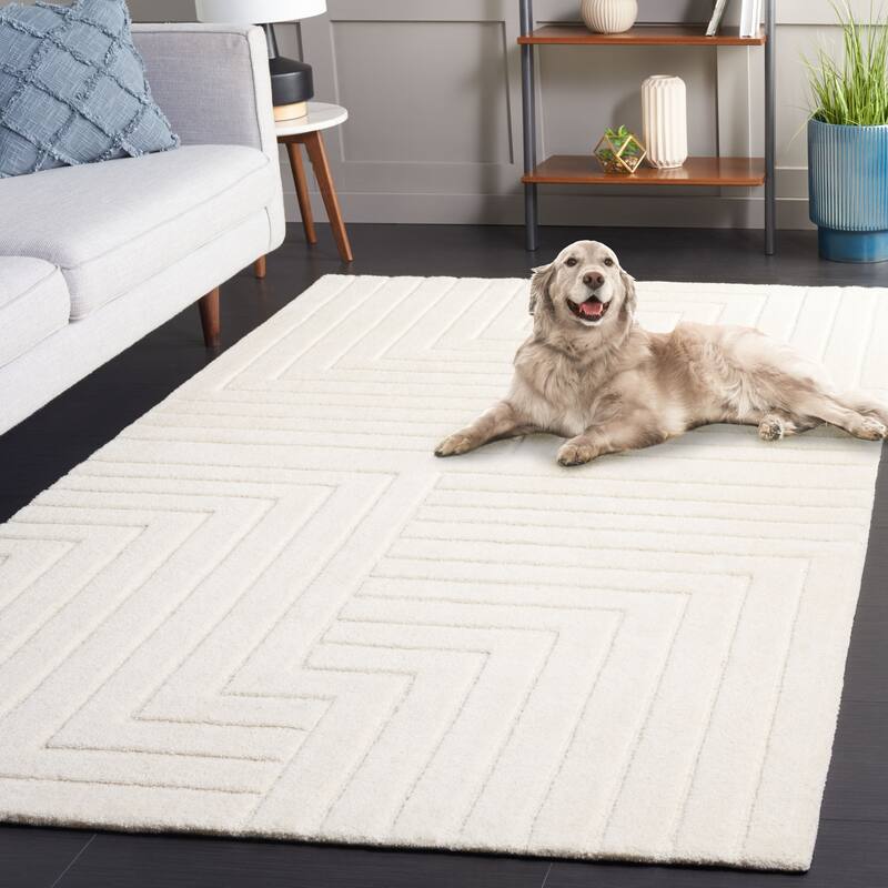 SAFAVIEH Handmade Ebony Sanela Modern Wool Rug