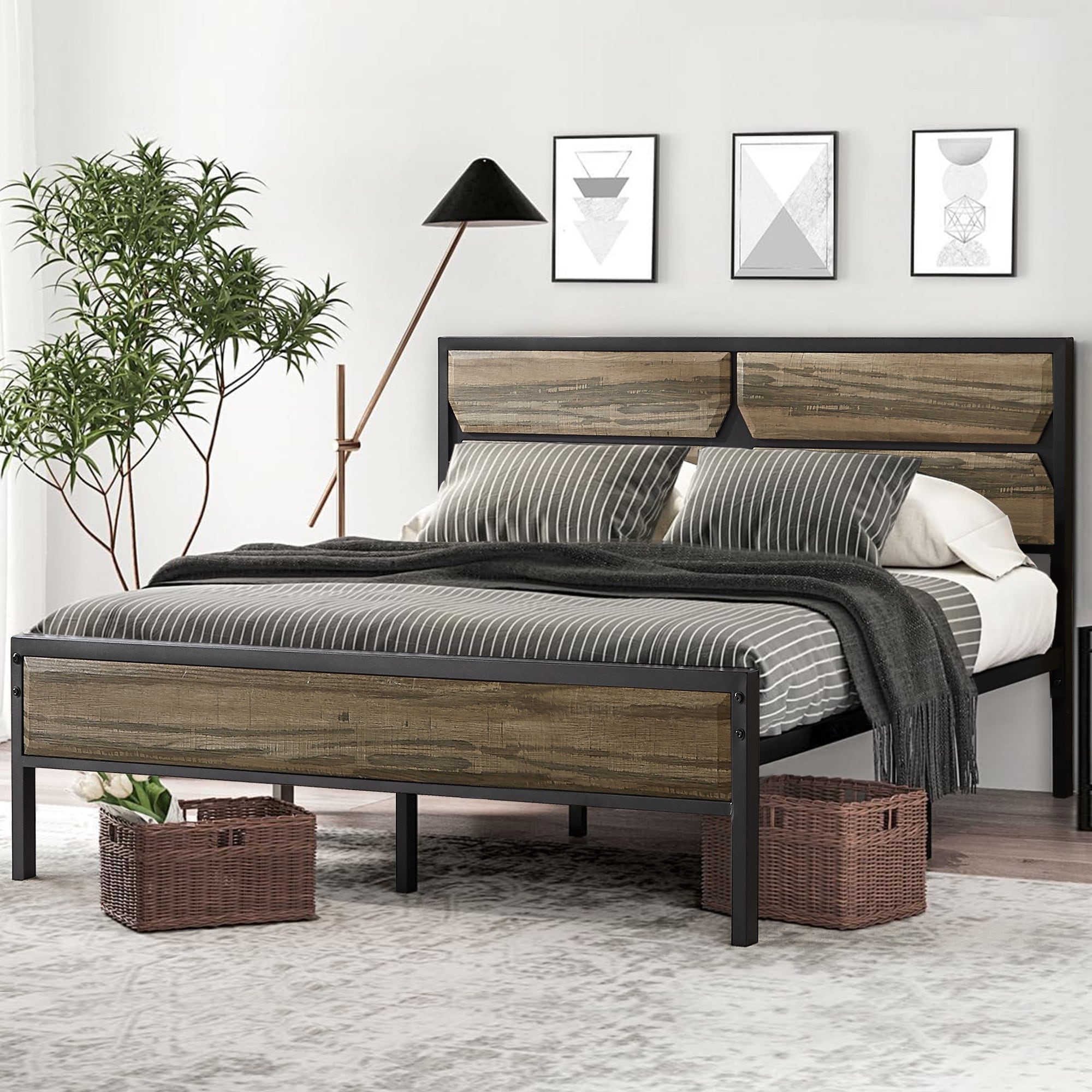 Full size industrial bed frame deals