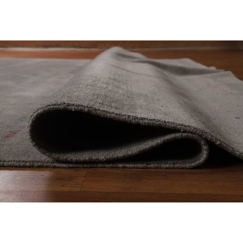 Handmade Gray Gabbeh Indian Area Rug 9x12 - 9' x 12'