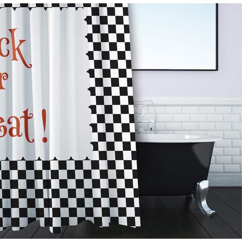 Halloween Trick or Treat Checks Shower Curtain