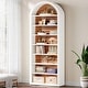 preview thumbnail 8 of 21, 78.7" Tall Modern Arched Bookcase White & Brown
