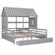 preview thumbnail 4 of 18, Twin Size House Platform Beds with Two Drawers,Combination of 2 Side by Side Twin Size Beds