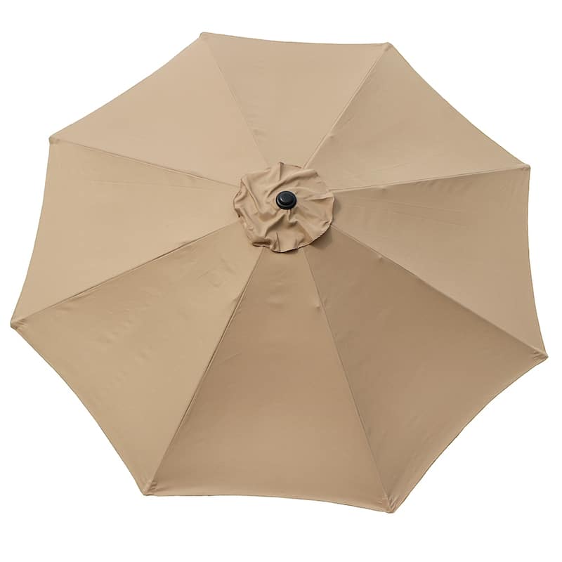 9 Ft Tan Patio Umbrella with Tilt and Crank