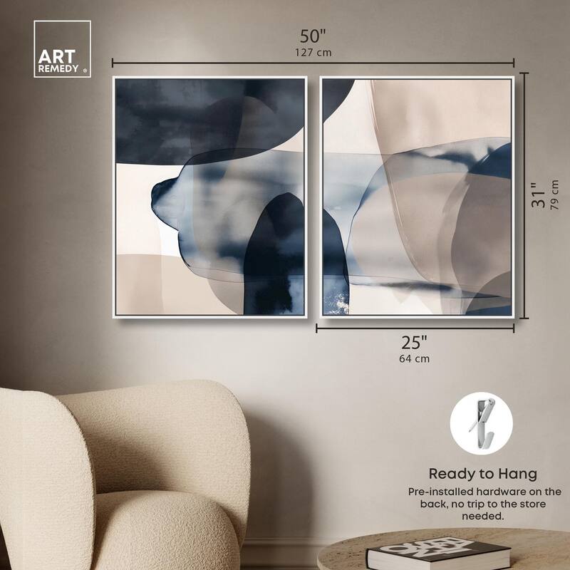 Monochrome Movement Canvas Set of 2 by Art Remedy