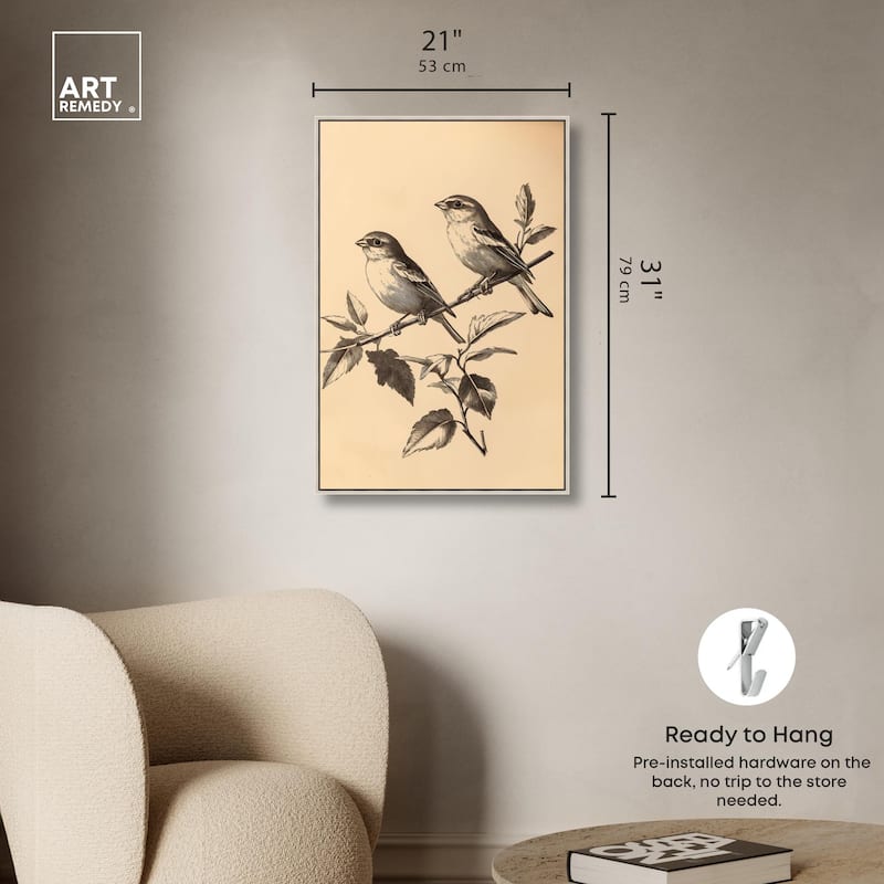 Pair of Finches I Canvas by Art Remedy